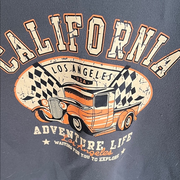 M SHEIN Gray California Graphic Crewneck Sweatshirt - Picture 2 of 3